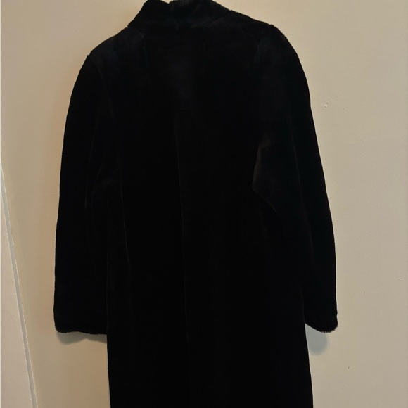 ISO Large Vintage Grunge Black Faux Fur Street style Preppy Long Coat - Picture 11 of 13